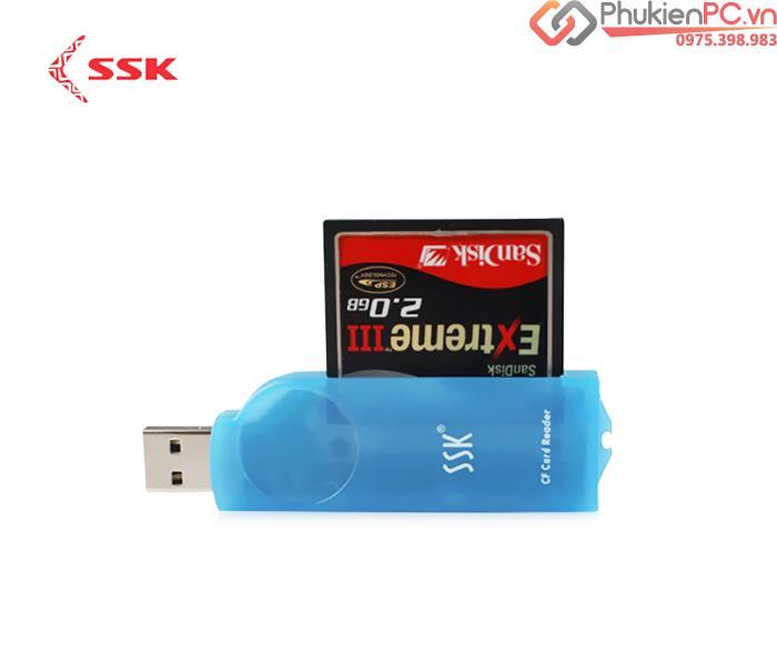 Đầu đọc thẻ nhớ CF USB 2.0 SSK SCRS028-1