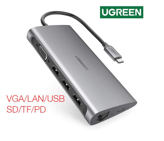 Cáp USB-C ra VGA LAN USB 3.0 đọc thẻ SD TF Ugreen 50539-0