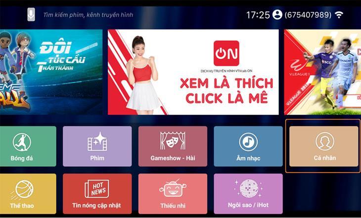 Hướng dẫn kích hoạt gói VTVCab On trên smart tivi