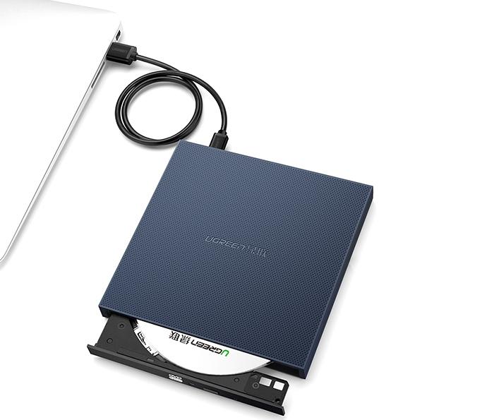Ugreen 40576 ổ đĩa quang DVD gắn ngoài cổng USB cho Laptop, Macbook