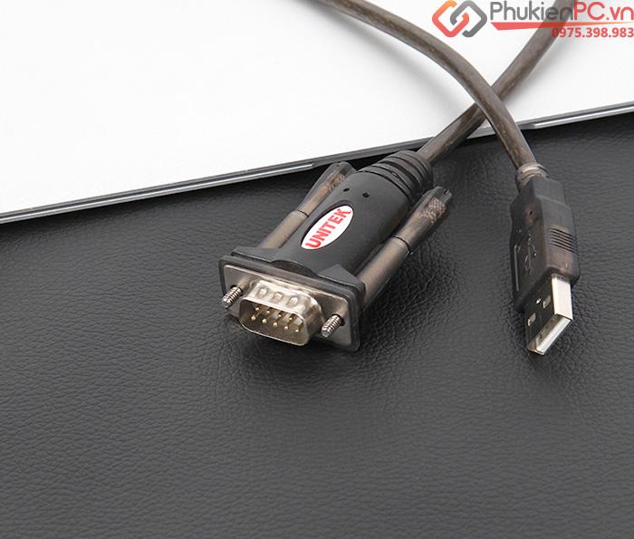 Cáp USB sang COM RS232 Unitek Y-105 dài 1.5M hỗ trợ Win XP 7 10 11