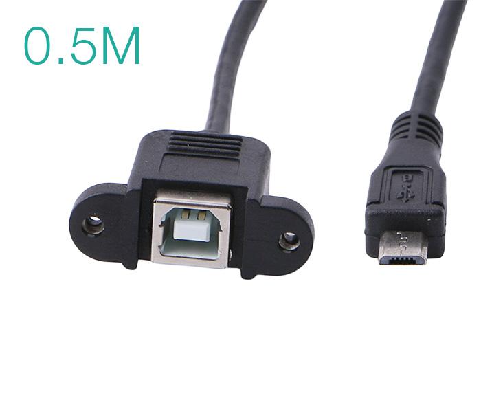 Cáp USB 2.0 Type B Female to Micro USB Male bắt vít 0.5M