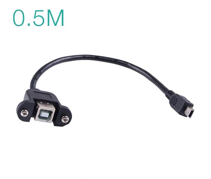 Cáp USB 2.0 Type B Female to Mini USB Male bắt vít 0.5M