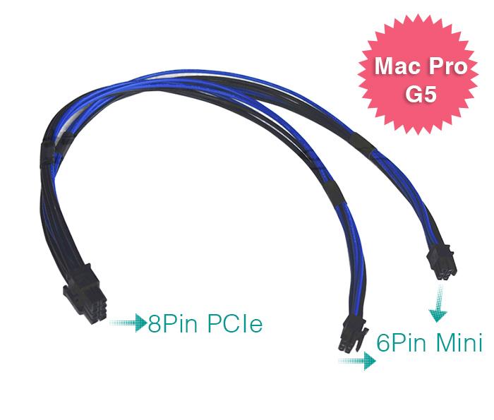 Cáp nguồn 2 x 6Pin Mini sang 8Pin PCIe VGA cho Mac Pro G5