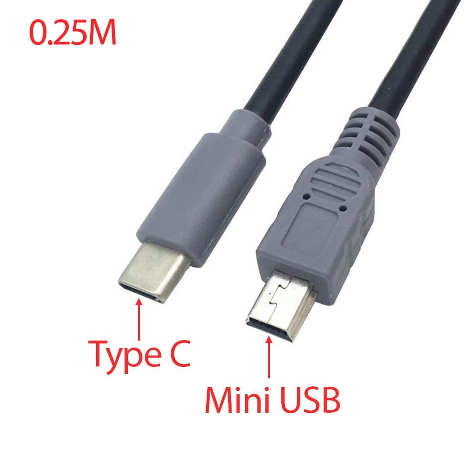 Cáp USB Type C sang Mini USB 0.25M
