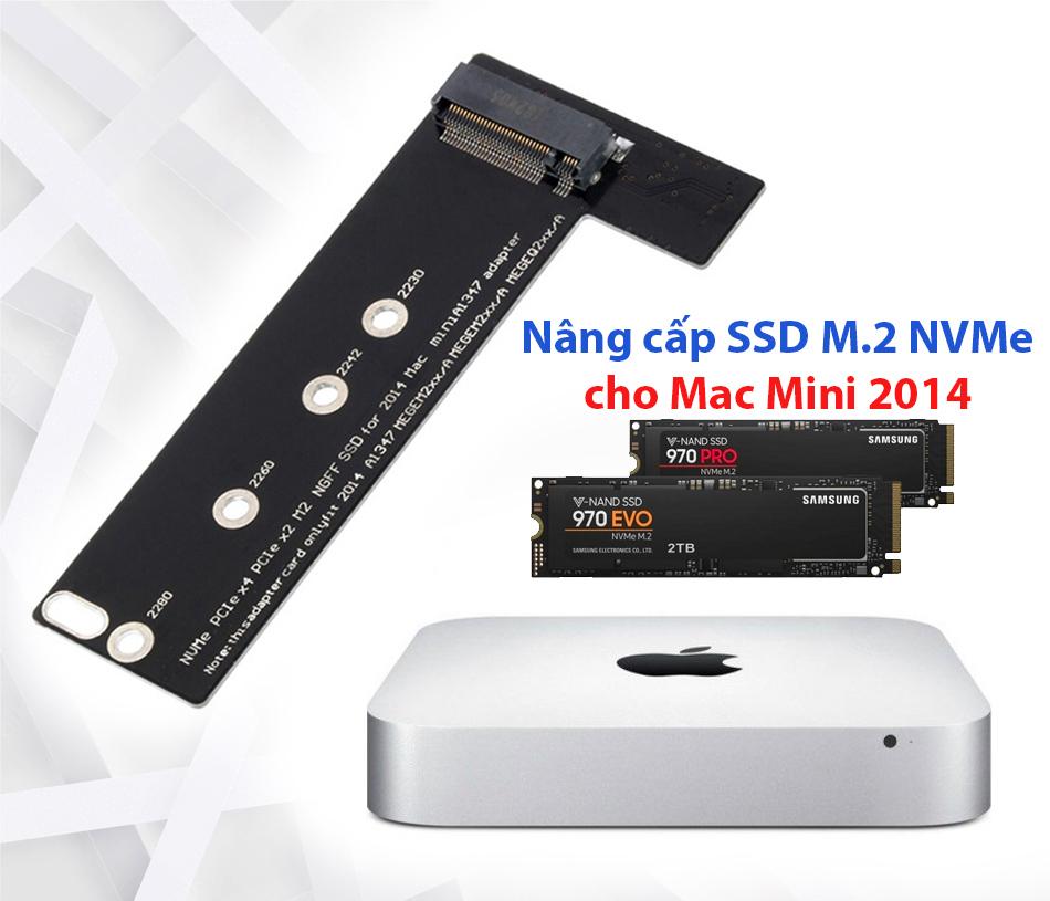 Adapter gắn ổ cứng SSD M2 NVMe cho Mac Mini 2014