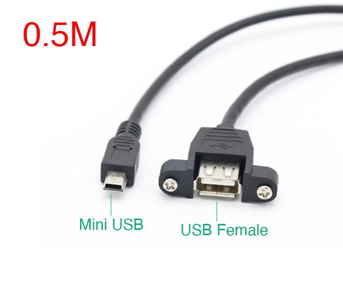 Cáp USB 2.0 Female to Mini USB male 0.5M