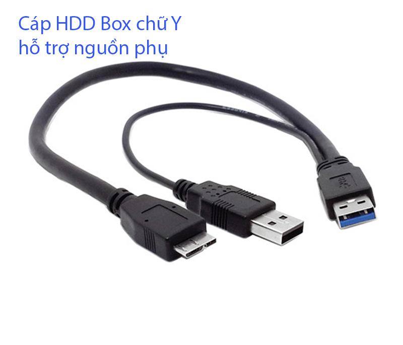 Cáp USB 3.0 chữ Y hỗ trợ nguồn phụ cho ổ cứng di dộng
