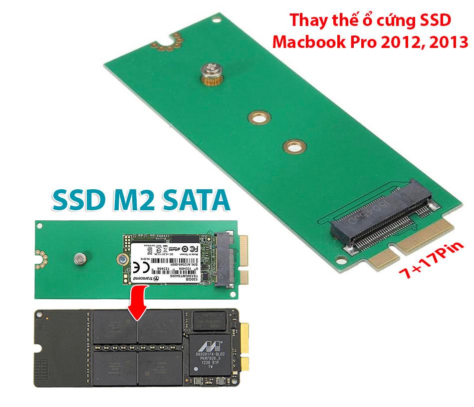 Adapter M2 SATA to 7+17pin SSD Macbook Pro 2012, 2013