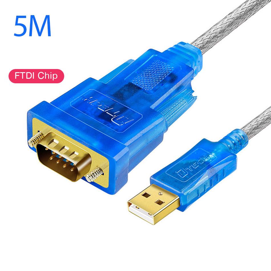 Cáp USB to RS232 FTDI chip dài 5M thương hiệu Dtech