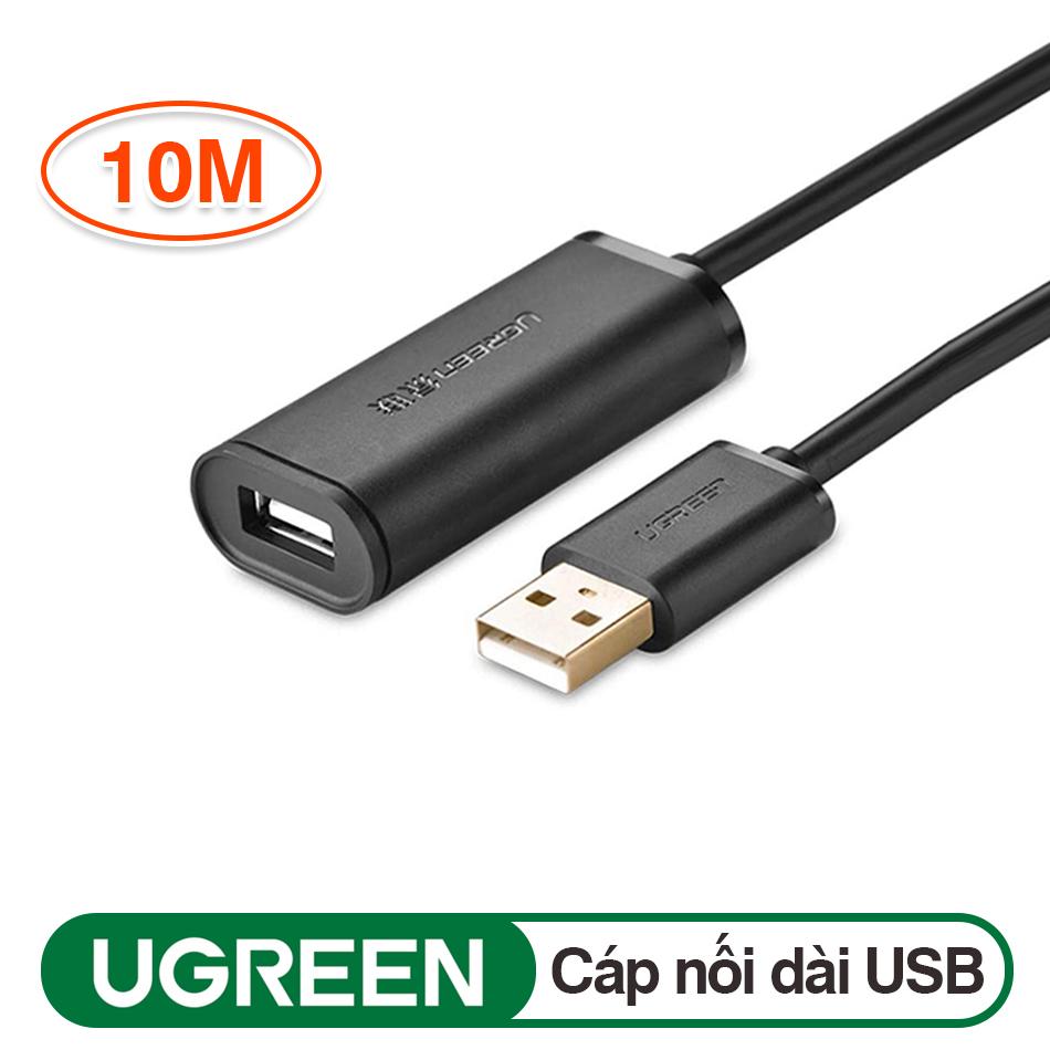 Cáp USB 2.0 AM-AF dài 10M, UGREEN 10321 có IC Chip đẩy tín hiệu