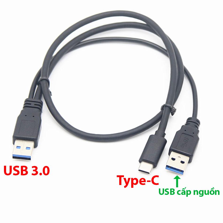 Dây cáp USB 3.0 to Type-C hỗ trợ nguồn phụ bổ sung