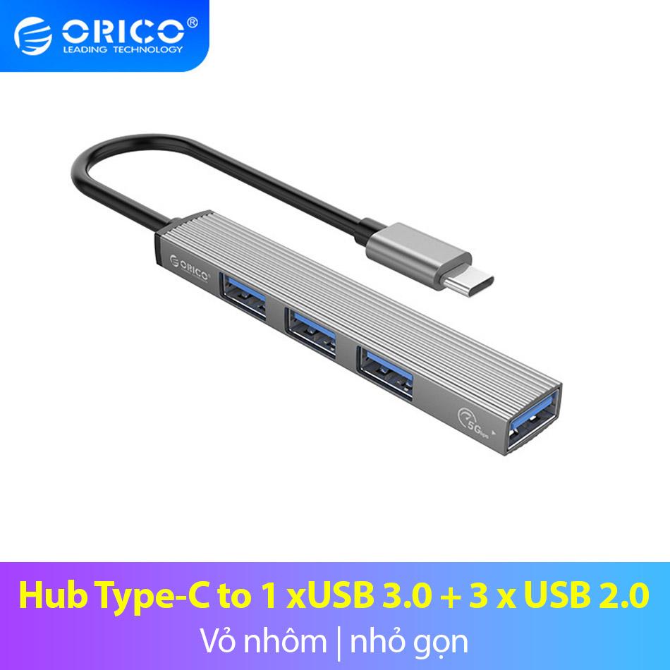 Hub Orico USB Type-C ra 4 USB mở rộng kết nối Laptop, Macbook ra thiết bị ngoại vi