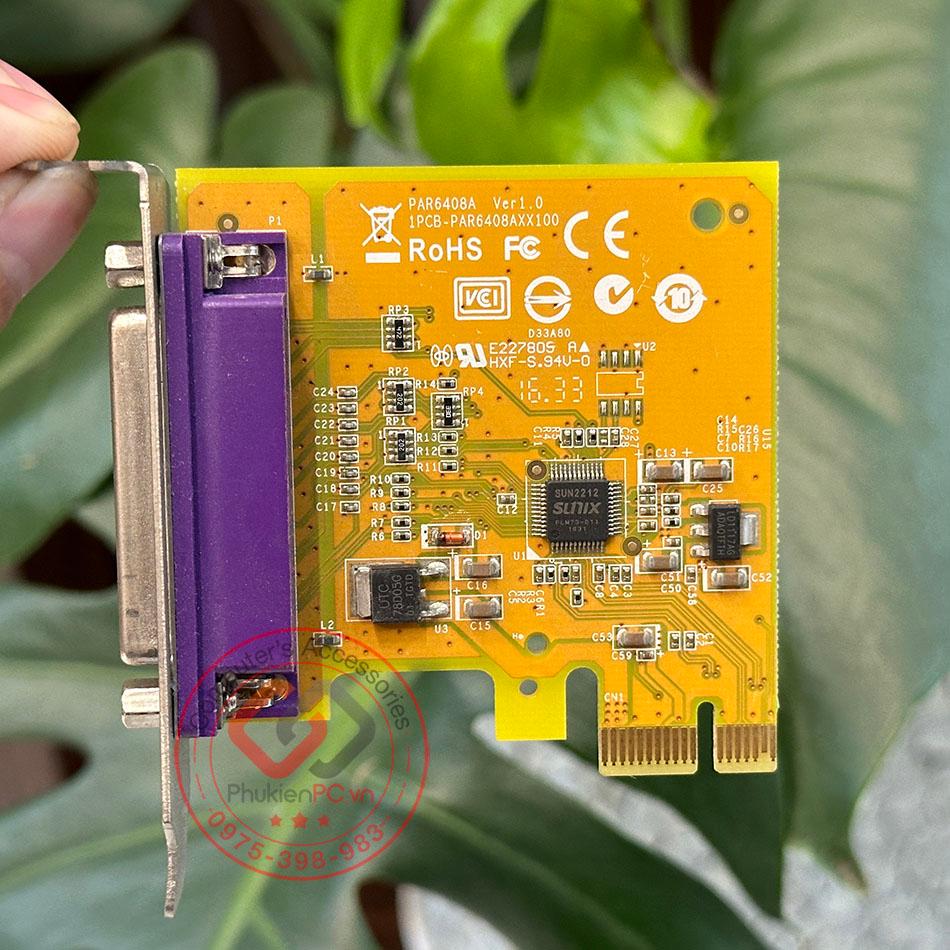 Card PCI express x1 to LPT DB25 chất lượng cao SUNIX PAR6408A kết nối máy tính ra máy in, CNC-1
