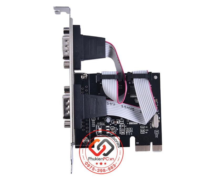 Card PCI-E sang 2 RS232 (COM, DB9) Chipset WCH382-1