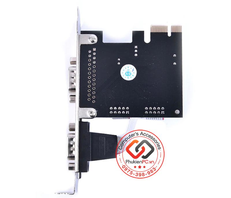 Card PCI-E sang 2 RS232 (COM, DB9) Chipset WCH382-2