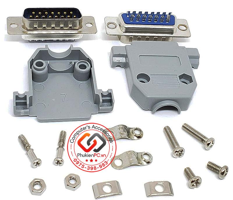 Đầu hàn COM DB15 Male loại 2 hàng kèm vỏ ốp-4