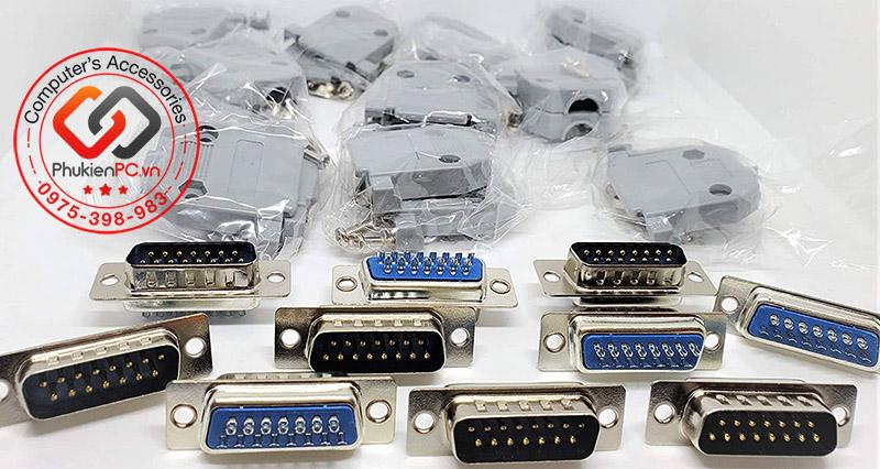 Đầu hàn COM DB15 Male loại 2 hàng kèm vỏ ốp-3