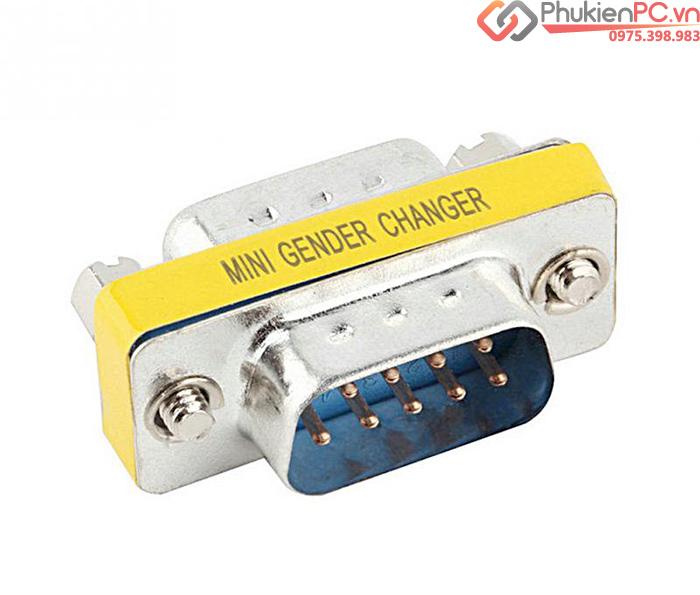 Đầu nối COM DB9 Male to Female (đực sang cái) Mini Gender Changer-1
