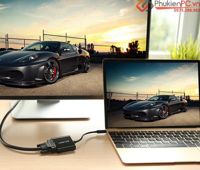 Cáp chuyển đổi USB-C sang VGA Ugreen 20586 chính hãng-4