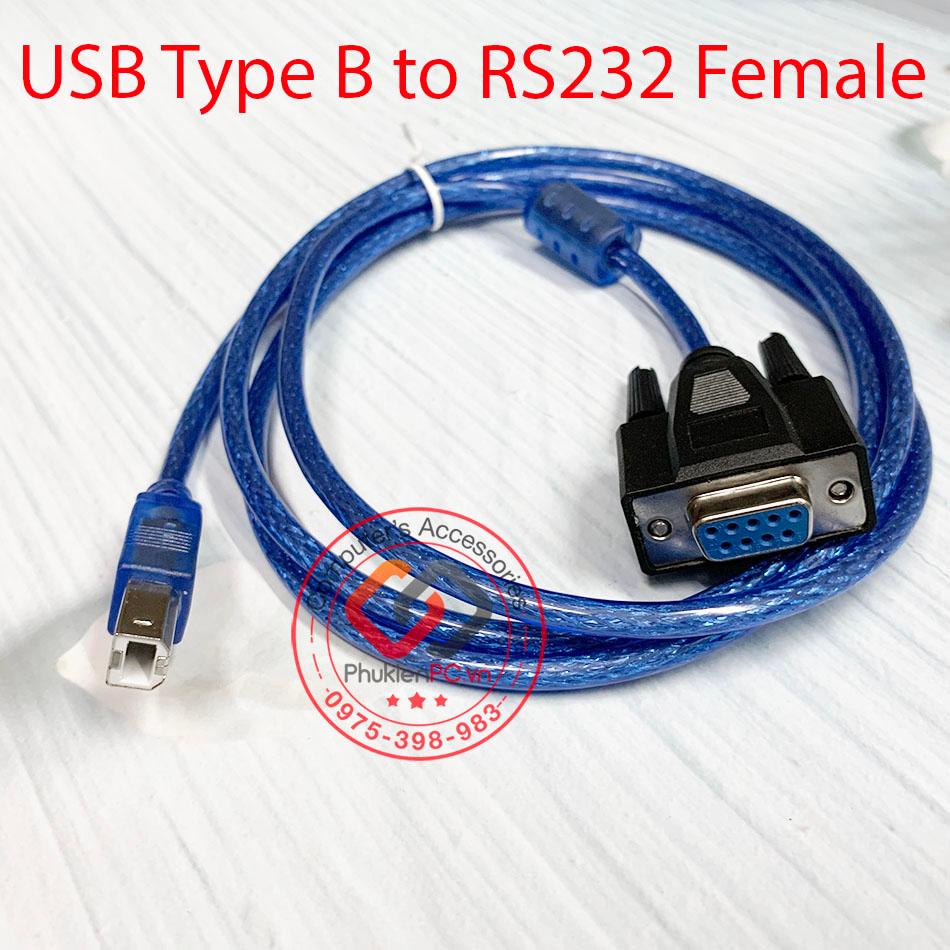 Dây cáp USB Type B to RS232 Female cho máy in, máy đếm tần số-0