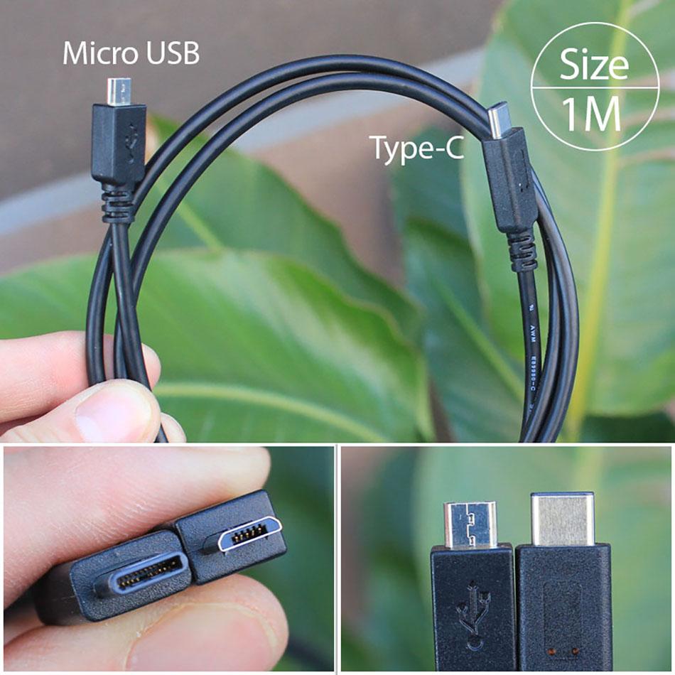 Cáp USB Type C sang Micro USB 1M chất lượng cao-0