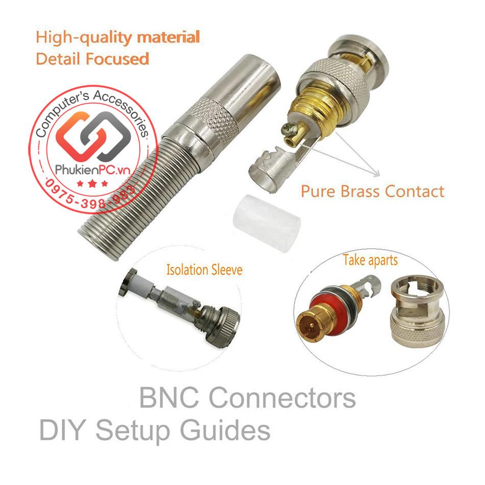 Đầu nối BNC cáp đồng trục cho Camera, CCTV-1