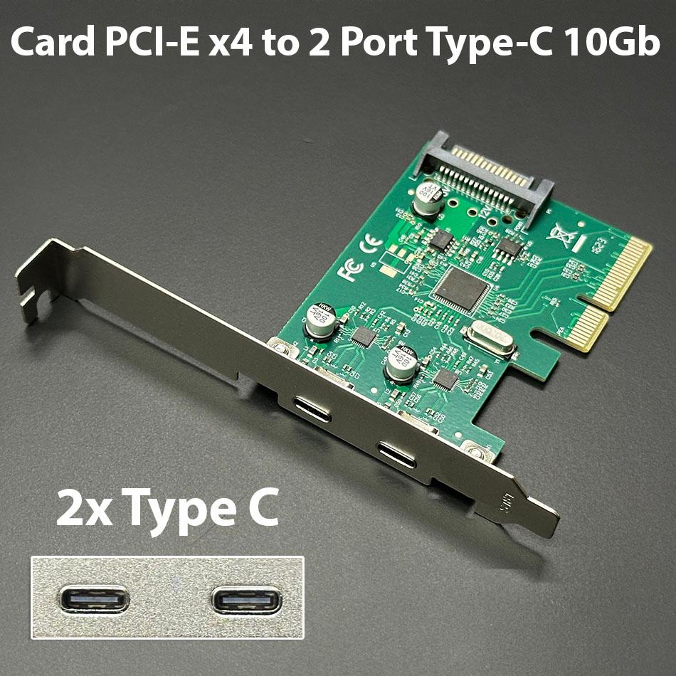 Card mở rộng PCIe x4 to Dual Type C 10GB-0
