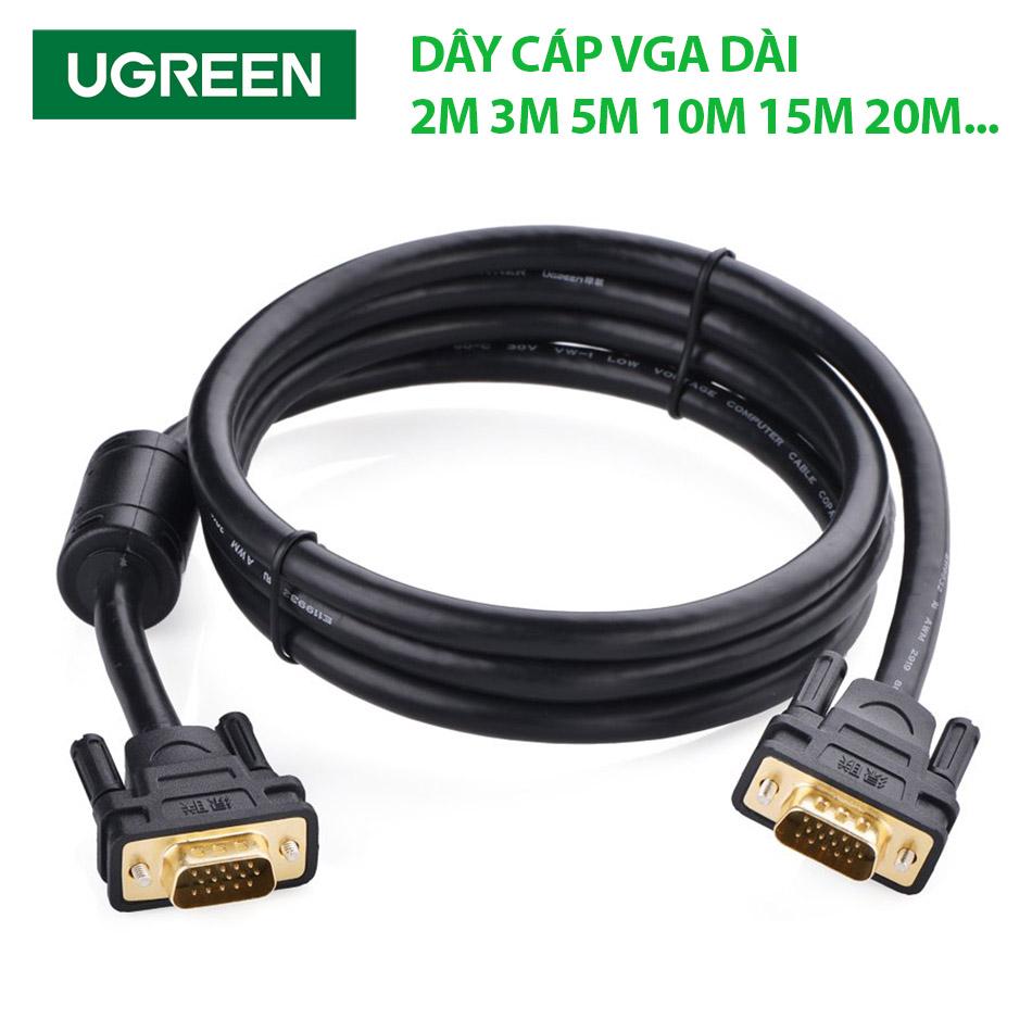 Dây cáp VGA Ugreen dài từ 2M 3M 5M 10M 15M 20M chất lượng cao cho máy chiếu, PC, Laptop-0