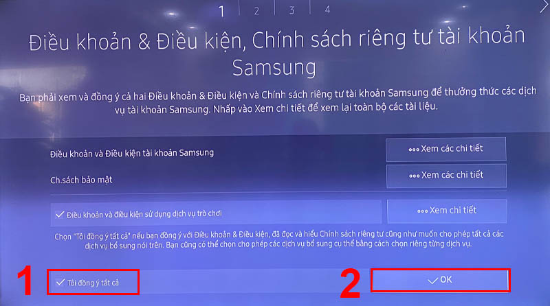 Hướng dẫn cách tạo tài khoản Samsung Account trên Smart tivi Samsung
