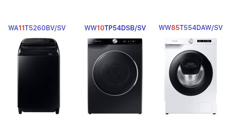 Ý nghĩa các kí tự trong tên của máy giặt Samsung